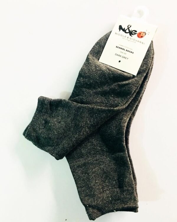 N&G Pack of 3 Pairs School Socks - Dark Grey