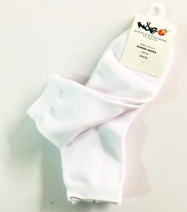 N&G Pack of 3pairs School Socks - White