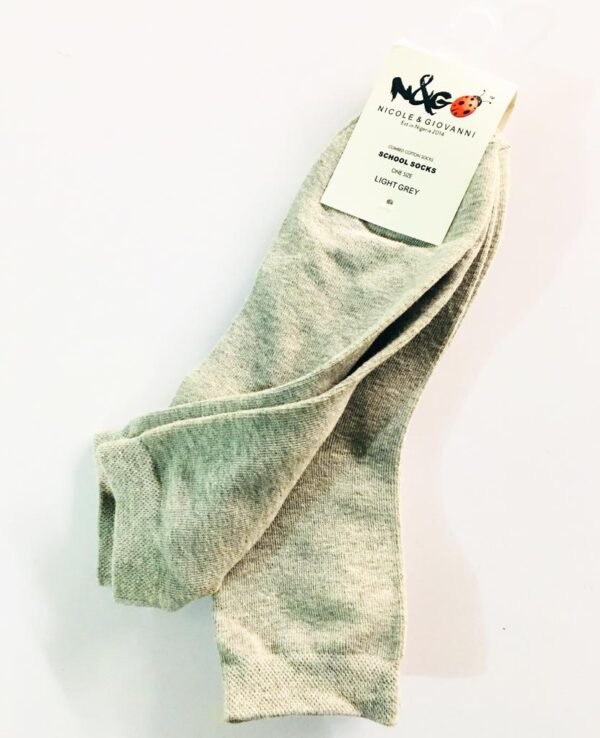 N&G Pack of 3 Pairs School Socks - Light Grey