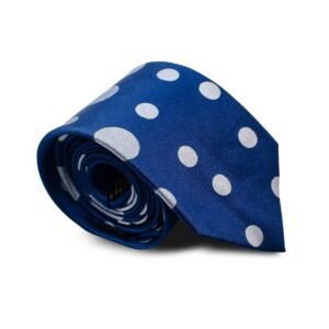 N&G Executive Polka Necktie - Navy Blue and Grey