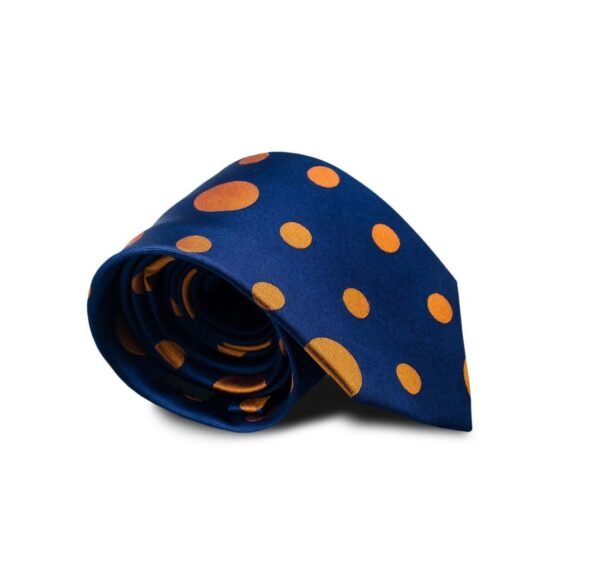 N&G Executive Polka Necktie - Navy Blue and Rust N&G ESSENTIALS BOX - SET 35