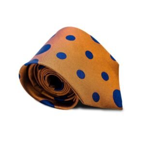 N&G Executive Polka Necktie - Rust and Navy Blue