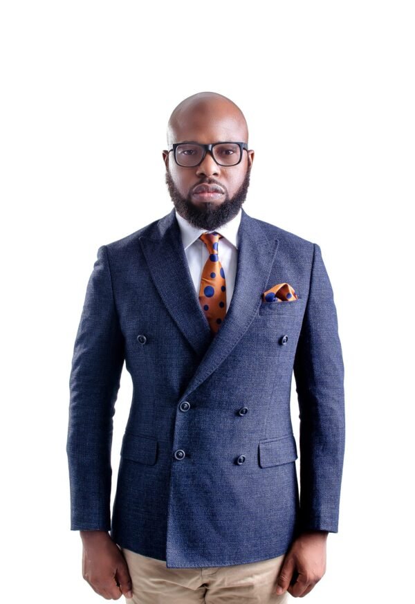 N&G Executive Polka Necktie - Rust and Navy Blue