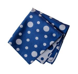 N&G Executive Polka Pocket Square - Navy Blue and Grey N&G Reversible Executive Polka Pocket Square - Navy Blue and Grey