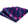 N&G Reversible Executive Polka Pocket Square - Navy Blue and Purple