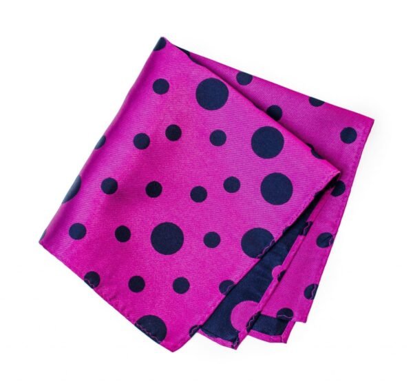 N&G Reversible Executive Polka Pocket Square - Purple and Navy Blue