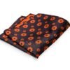 N&G Reversible Platinum Pocket Square - Brown and Orange