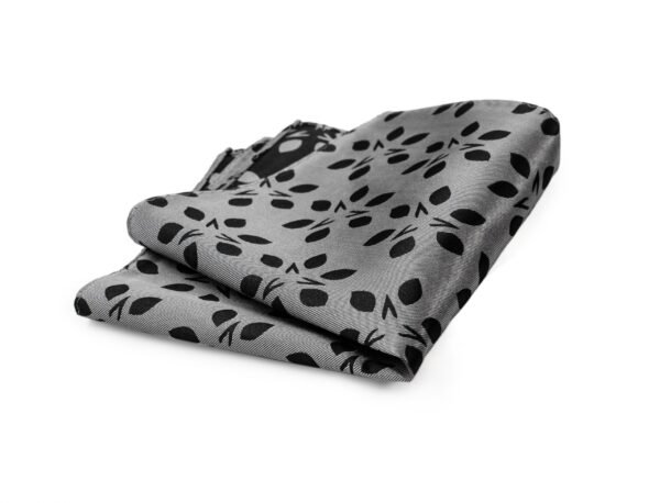 N&G Reversible Platinum Pocket Square - Grey and Black