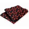 N&G Reversible Platinum Pocket Square - Black and Red