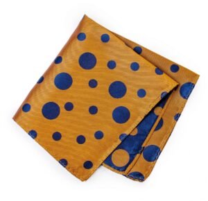 N&G Pocket Square-Orange-Blue N&G Reversible Polka Pocket Square-Rust Orange and Blue