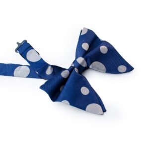 N&G Polka Dot Bow Tie – Blue and Grey N&G Polka Dot Bow Tie - Navy Blue and Grey