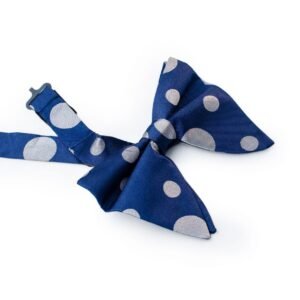 N&G Polka Dot Bow Tie – Blue and Grey N&G Polka Dot Bow Tie - Navy Blue and Grey