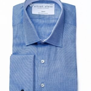 Oxford Blue Shirt - French Cuff - Alfred and Alexa Blue Oxford French Cuff Shirt