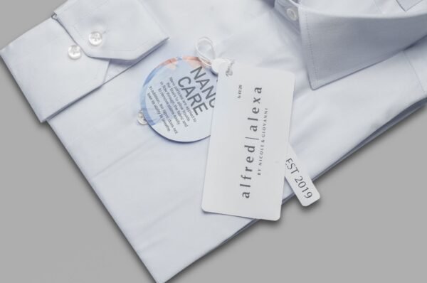 White Nano Shirt - Button - Label 2 - Alfred and Alexa White Nano Button Cuff Shirt