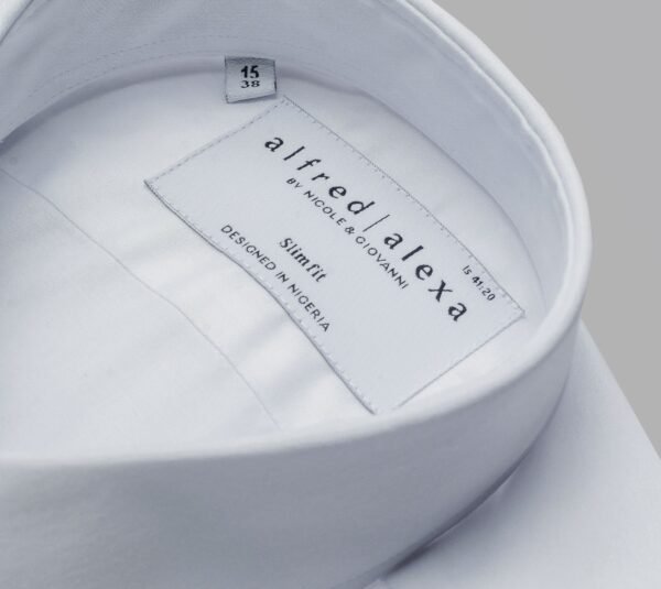 White Nano Shirt - Details - Alfred and Alexa White Nano Button Cuff Shirt