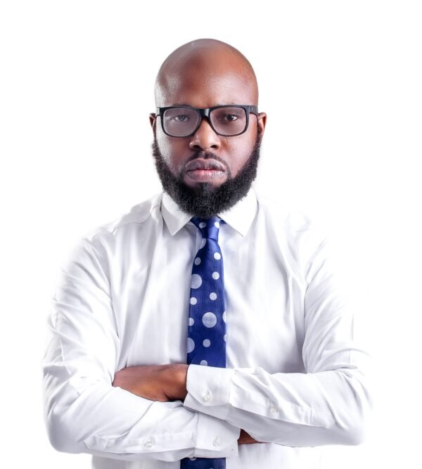 N&G Executive Polka Necktie - Navy Blue and Grey