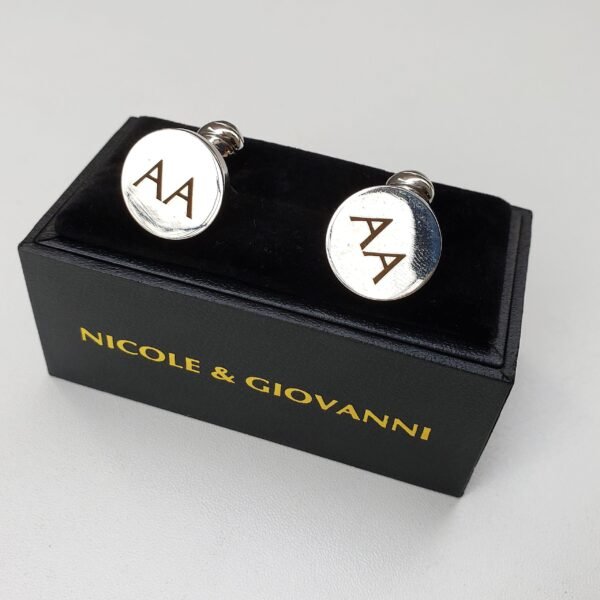 N&G PREMIUM CUFFLINKS - SILVER CIRCLE