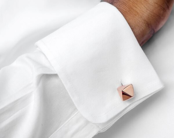 N&G PREMIUM CUFFLINKS - ROSE GOLD OCTAHEDRON