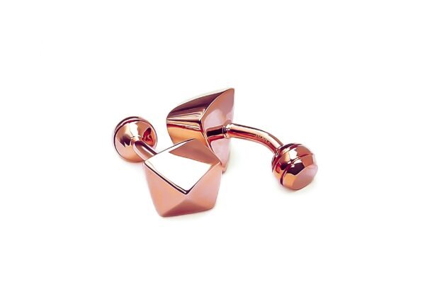 N&G PREMIUM CUFFLINKS - ROSE GOLD OCTAHEDRON