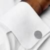 N&G PREMIUM CUFFLINKS - SILVER CIRCLE