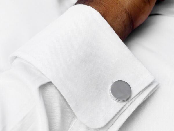 N&G PREMIUM CUFFLINKS - SILVER CIRCLE