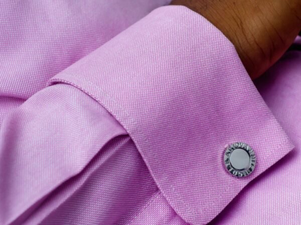 N&G PREMIUM CUFFLINKS - SILVER CIRCLE LOGO