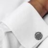 N&G PREMIUM CUFFLINKS - SILVER CIRCLE LOGO