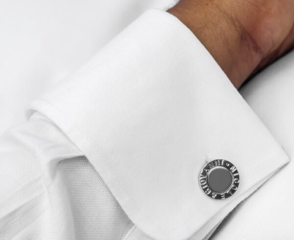 N&G PREMIUM CUFFLINKS - SILVER CIRCLE LOGO