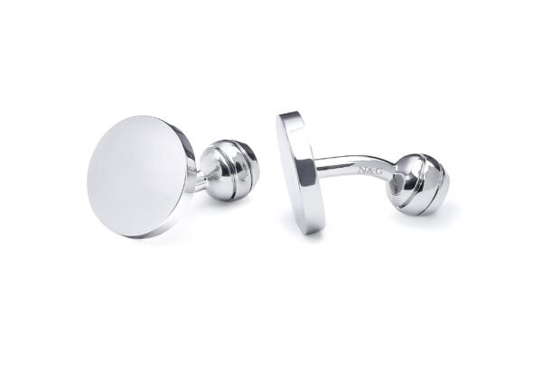 N&G PREMIUM CUFFLINKS - SILVER CIRCLE