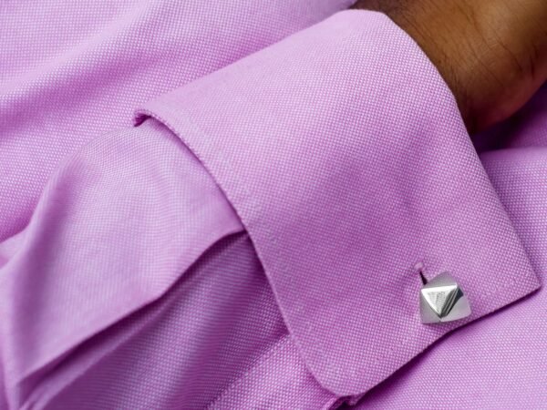 N&G PREMIUM CUFFLINKS - SILVER OCTAHEDRON