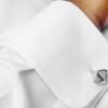 N&G PREMIUM CUFFLINKS - SILVER OCTAHEDRON