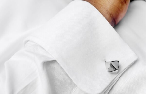 N&G PREMIUM CUFFLINKS - SILVER OCTAHEDRON