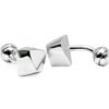 N&G PREMIUM CUFFLINKS - SILVER OCTAHEDRON
