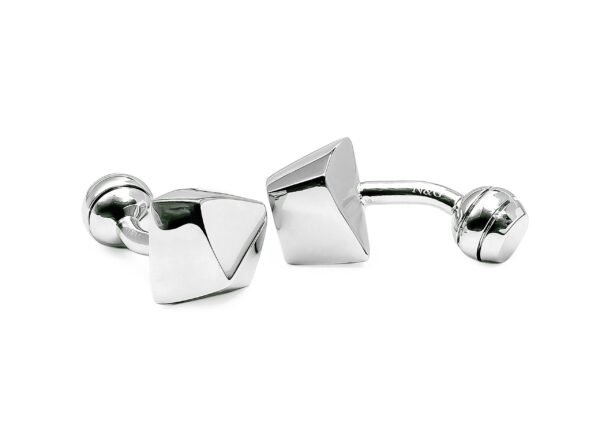 N&G PREMIUM CUFFLINKS - SILVER OCTAHEDRON